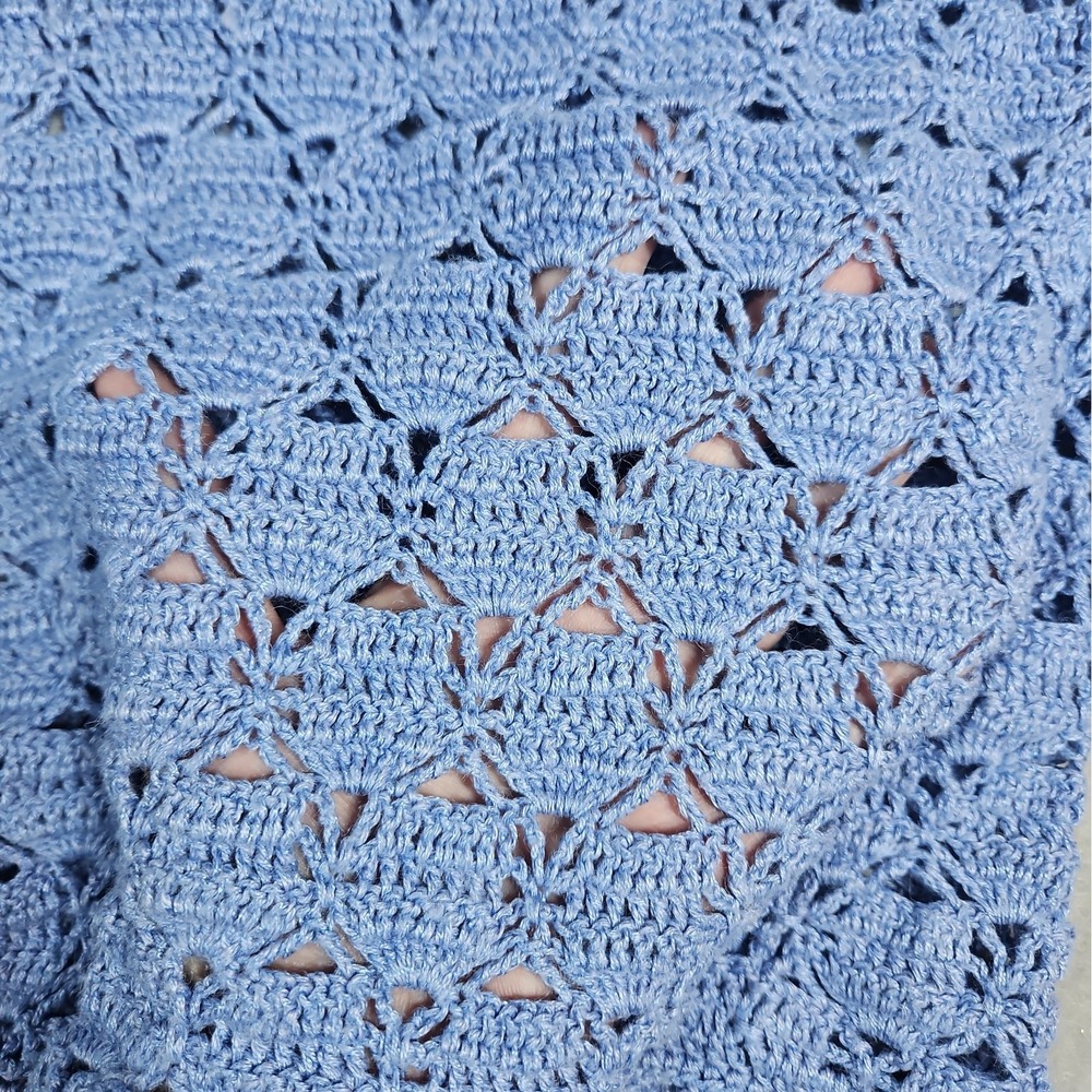 John Paul Richard Womens Blue Open Knit Button Front Cardigan Size Large - Picture 6 of 8